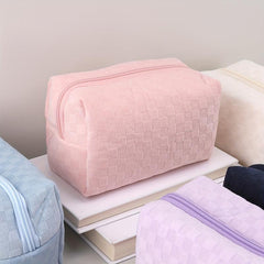 Large Capacity Plaid Pencil Case, Multifunctional Stationery Bag