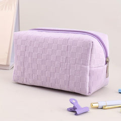Large Capacity Plaid Pencil Case, Multifunctional Stationery Bag