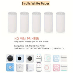 5 Rolls 57x25mm Thermal Self-adhesive Label Paper for Mini Printers