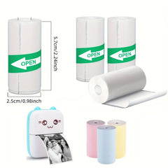 5 Rolls 57x25mm Thermal Self-adhesive Label Paper for Mini Printers