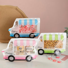 10pcs Bus Shaped Packaging Bag Candy Cookie Sealed Bag Gift Bag