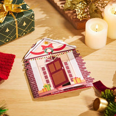1pc Merry Christmas Pop Up Card Cat Party Greeting Card Holiday Paper Carved
