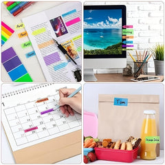 1020 Sheets Fluorescent Index Stickers Solid Sticky Notes Waterproof