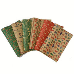 6pcs Christmas Wrapping Paper Retro Leather Paper Gift Packaging Paper