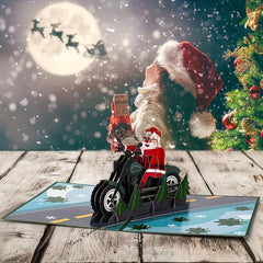 1pc Christmas Santa Pop Up Card 3D Christmas Greeting Cards Envelope Note Tag