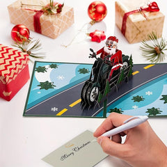 1pc Christmas Santa Pop Up Card 3D Christmas Greeting Cards Envelope Note Tag