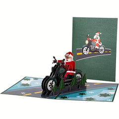 1pc Christmas Santa Pop Up Card 3D Christmas Greeting Cards Envelope Note Tag