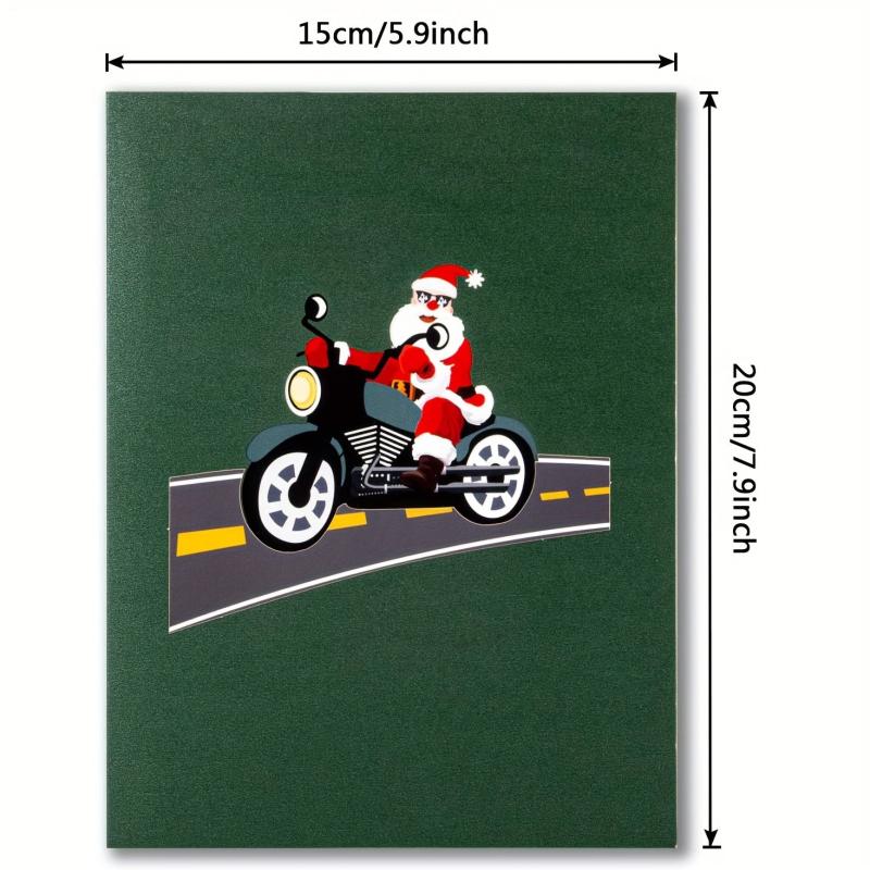 1pc Christmas Santa Pop Up Card 3D Christmas Greeting Cards Envelope Note Tag