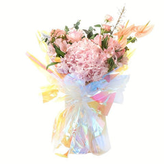 Thick Rainbow Holographic Flower Gift Wrapping Paper - 20 Sheets