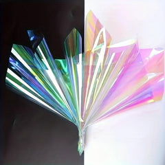 Thick Rainbow Holographic Flower Gift Wrapping Paper - 20 Sheets