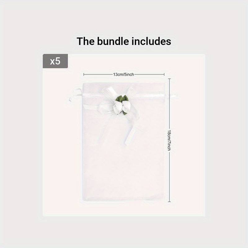 10pcs Rose Organza Gift Bags Wedding Jewelry Christmas Small Business Supplies