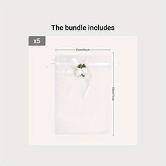 10pcs Rose Organza Gift Bags Wedding Jewelry Christmas Small Business Supplies
