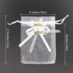 10pcs Rose Organza Gift Bags Wedding Jewelry Christmas Small Business Supplies
