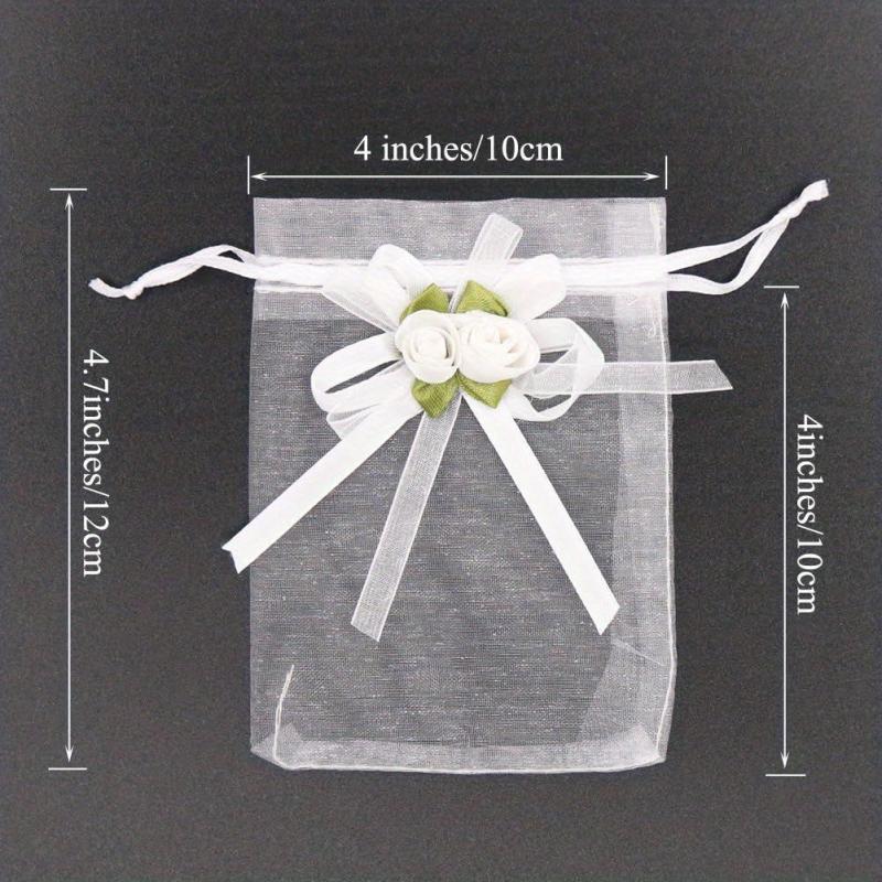 10pcs Rose Organza Gift Bags Wedding Jewelry Christmas Small Business Supplies