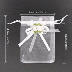 10pcs Rose Organza Gift Bags Wedding Jewelry Christmas Small Business Supplies