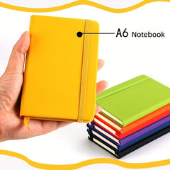 A6 Binding Notebook With Elastic Band, Bookmark, Notepad - School Supplies