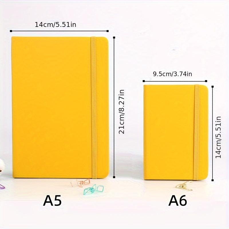 A6 Binding Notebook With Elastic Band, Bookmark, Notepad - School Supplies