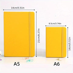 A6 Binding Notebook With Elastic Band, Bookmark, Notepad - School Supplies
