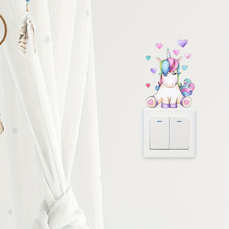 1pc Cartoon Wall Sticker Self Adhesive Bedroom And Living Room Switch Decoration