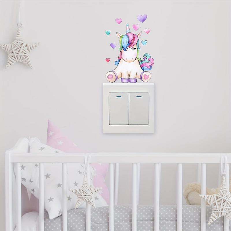 1pc Cartoon Wall Sticker Self Adhesive Bedroom And Living Room Switch Decoration