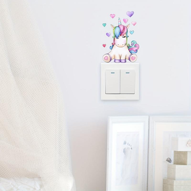 1pc Cartoon Wall Sticker Self Adhesive Bedroom And Living Room Switch Decoration