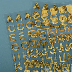 Bronzing Letter Graffiti Sticker for Stationery and Gift Packaging Supplies