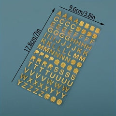 Bronzing Letter Graffiti Sticker for Stationery and Gift Packaging Supplies
