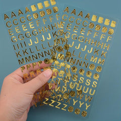 Bronzing Letter Graffiti Sticker for Stationery and Gift Packaging Supplies