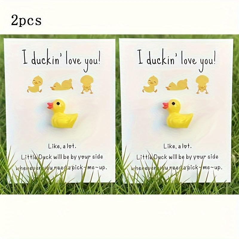I Ducking Love You Pocket Duck Hug Cheer Up Card With Mini Resin Duck