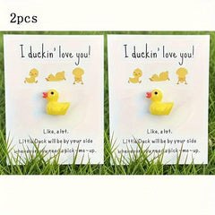 I Ducking Love You Pocket Duck Hug Cheer Up Card With Mini Resin Duck