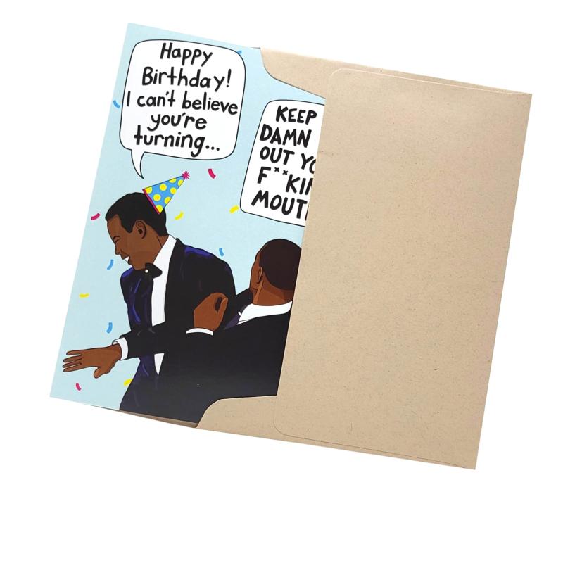 Funny Birthday Card Meme Keep My Age Out Your Mouth Slap