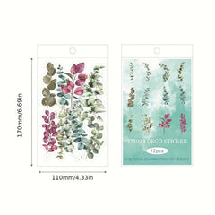 Flower Stickers Large Retro PET Transparent DIY Stickers
