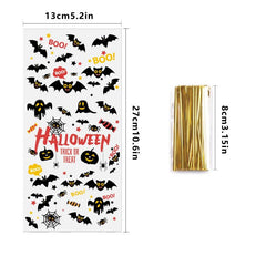 50 Halloween Cellophane Treat Bags with Twist Ties