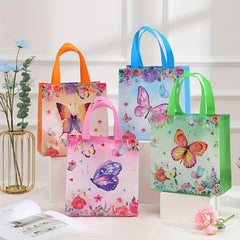 4pcs Butterfly Gift Bag Birthday Series Packing Souvenir Tote Bag