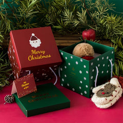 2pcs Christmas Gift Boxes With Lids Cardboard Corrugated Mailer