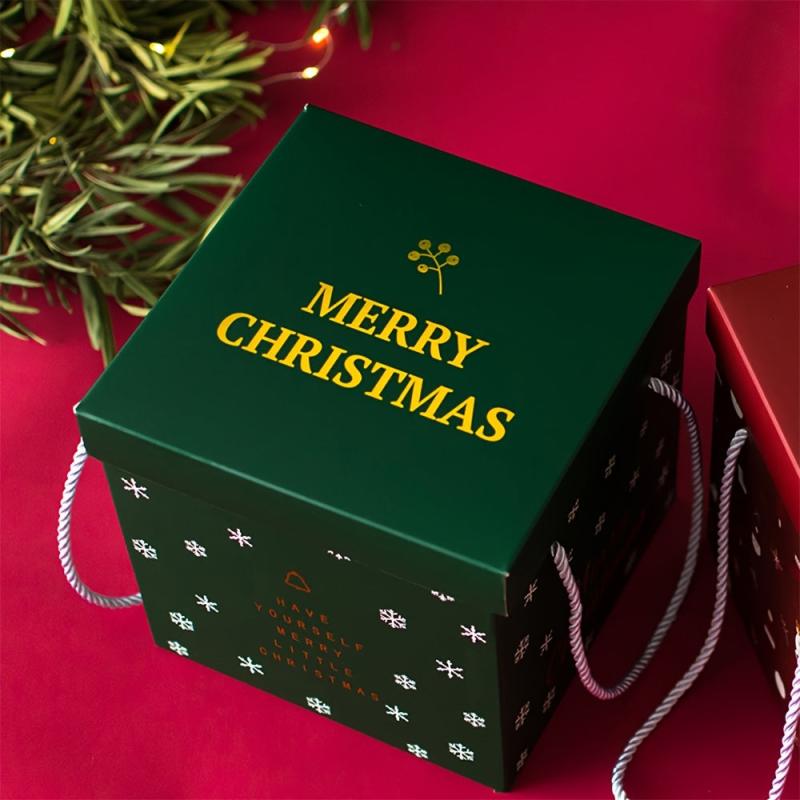 2pcs Christmas Gift Boxes With Lids Cardboard Corrugated Mailer
