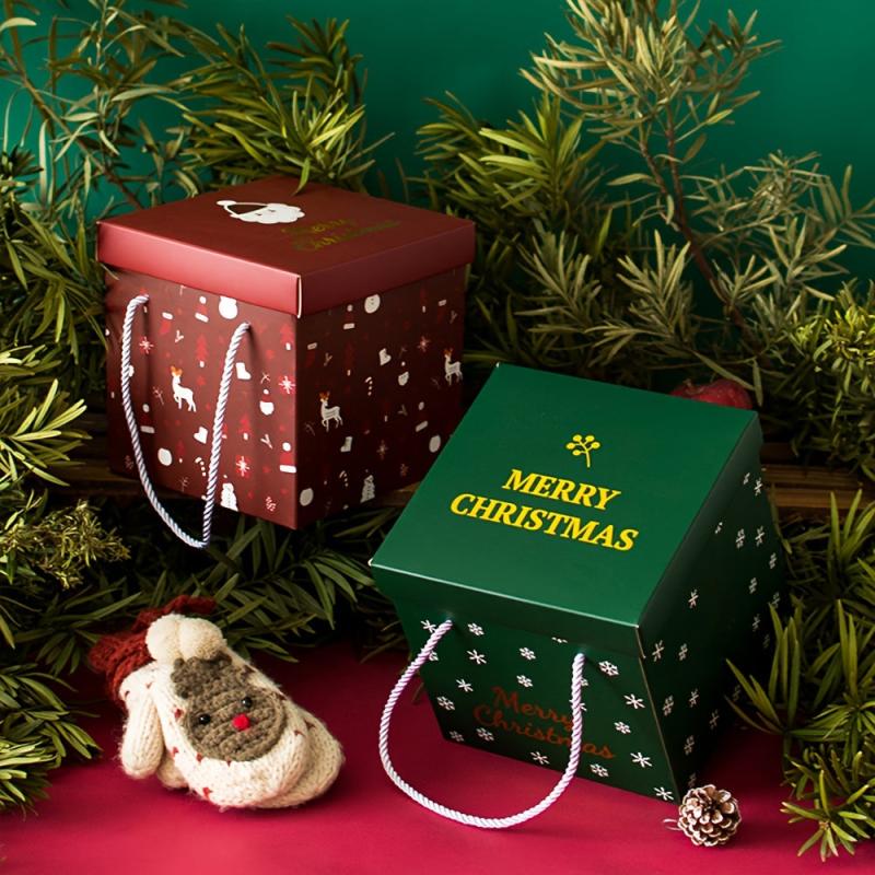 2pcs Christmas Gift Boxes With Lids Cardboard Corrugated Mailer