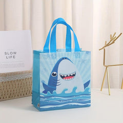 4pcs Waterproof Shark Birthday Gift Bags Reusable Handles Totes