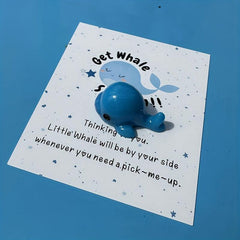 1pc Pocket Hug Get Whale Soon Card Resin Whale Keepsake Token