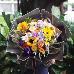 Golden Edged Jelly Film Flower Packaging Paper - 10pcs