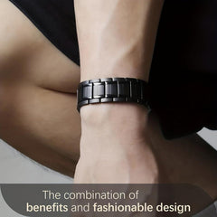3pcs Magnetic Bracelets For Men Titanium Steel Ultra Strength 3 Rows Magnets