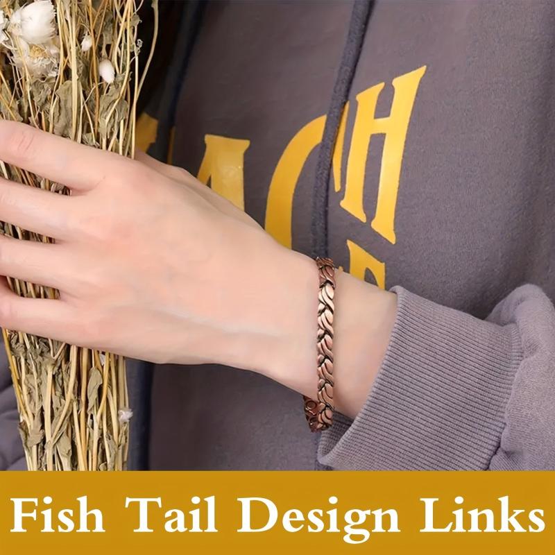 Solid Copper Fish Shape Magnetic Bracelet for Joint Pain Relief