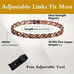 Solid Copper Fish Shape Magnetic Bracelet for Joint Pain Relief