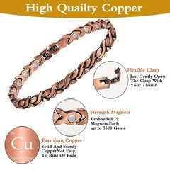 Solid Copper Fish Shape Magnetic Bracelet for Joint Pain Relief