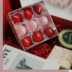 9pcs Strawberry Scented Candles in Creative Box Aromatherapy Soy Wax Decor