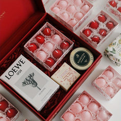 9pcs Strawberry Scented Candles in Creative Box Aromatherapy Soy Wax Decor