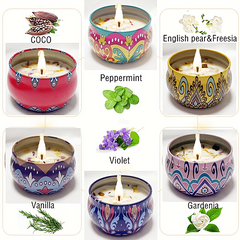 6 Pcs Scented Candles Gift Sets For Women - Home & Aromatherapy Candles - 2.5oz