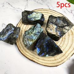 Labradorite Rough Stone 5pcs for Jewelry Making & Home Decor