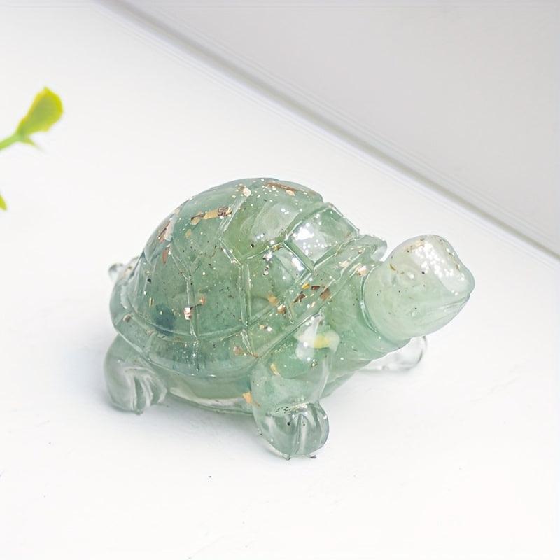 Natural Crystal Crushed Stone Epoxy Turtle Ornaments Fish Tank Decoration