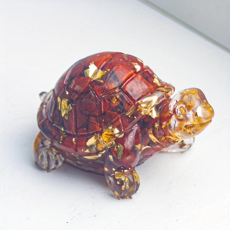 Natural Crystal Crushed Stone Epoxy Turtle Ornaments Fish Tank Decoration